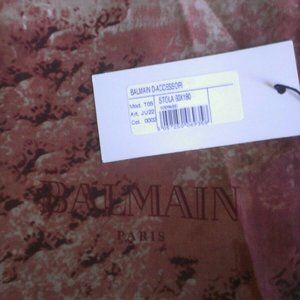 $395 BALMAIN PARIS SCARF 100% SILK 60x180